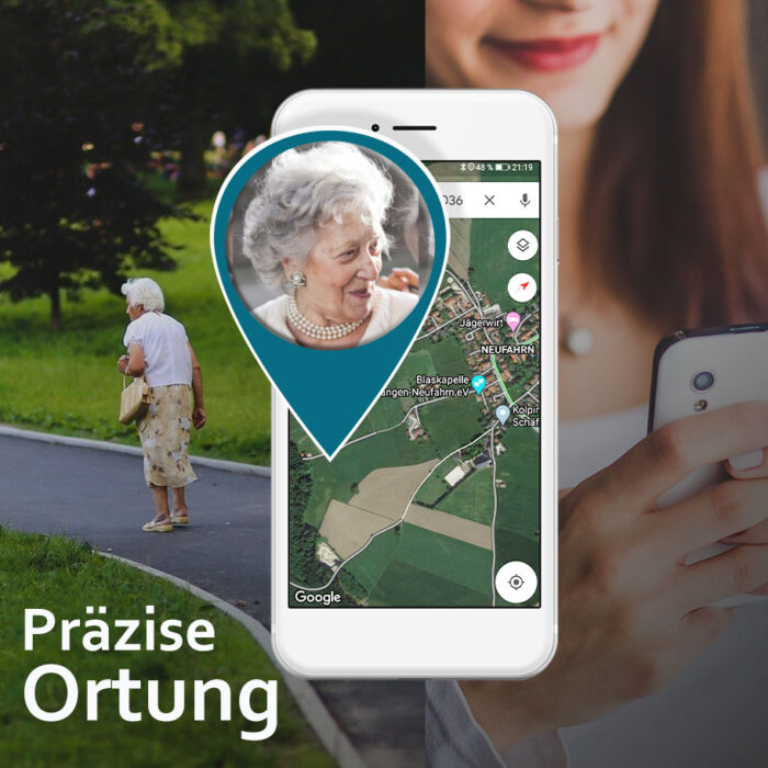 hausnotrufknopf mit gps-ortung bis auf 20 meter genau